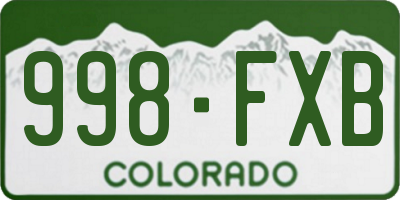CO license plate 998FXB
