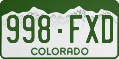 CO license plate 998FXD