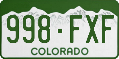 CO license plate 998FXF