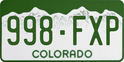 CO license plate 998FXP