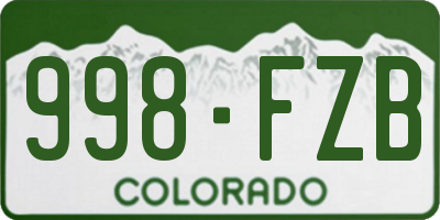 CO license plate 998FZB