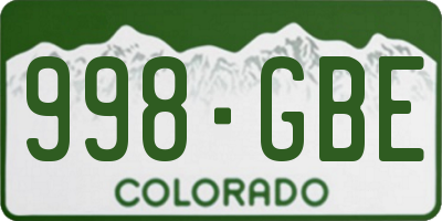 CO license plate 998GBE