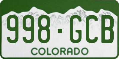 CO license plate 998GCB