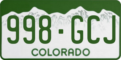 CO license plate 998GCJ