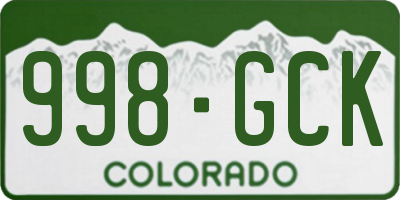 CO license plate 998GCK