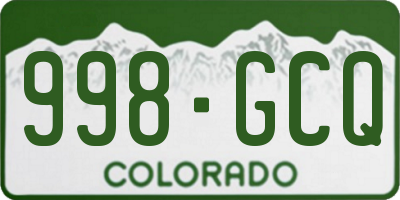 CO license plate 998GCQ