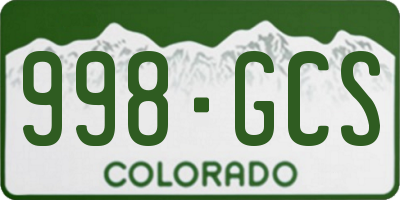 CO license plate 998GCS