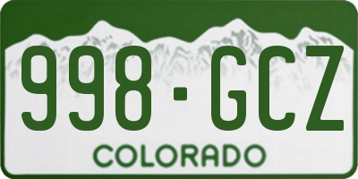 CO license plate 998GCZ