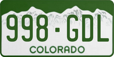 CO license plate 998GDL