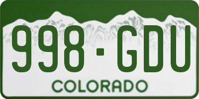 CO license plate 998GDU