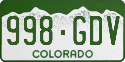 CO license plate 998GDV