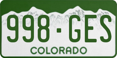 CO license plate 998GES