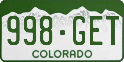 CO license plate 998GET