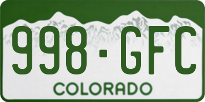CO license plate 998GFC