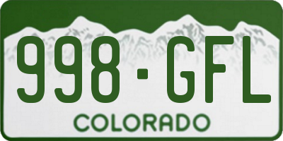CO license plate 998GFL