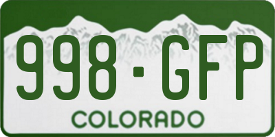 CO license plate 998GFP