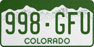 CO license plate 998GFU