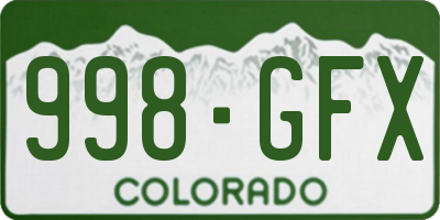 CO license plate 998GFX