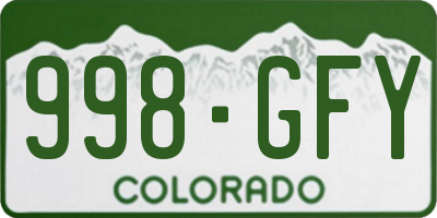 CO license plate 998GFY