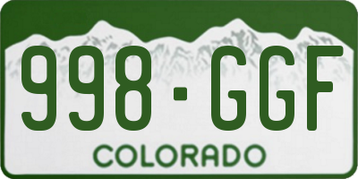 CO license plate 998GGF