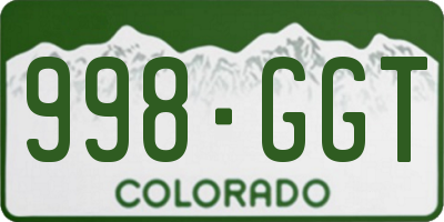 CO license plate 998GGT