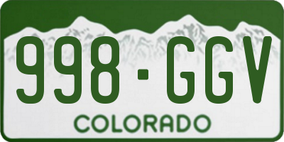 CO license plate 998GGV
