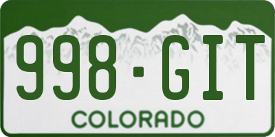 CO license plate 998GIT
