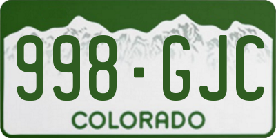 CO license plate 998GJC