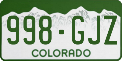 CO license plate 998GJZ