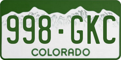 CO license plate 998GKC