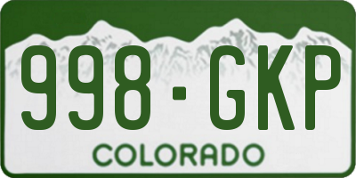 CO license plate 998GKP