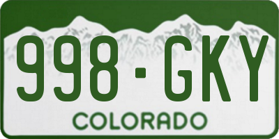 CO license plate 998GKY