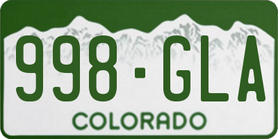 CO license plate 998GLA