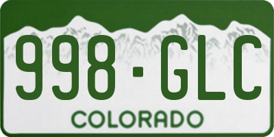 CO license plate 998GLC