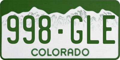 CO license plate 998GLE