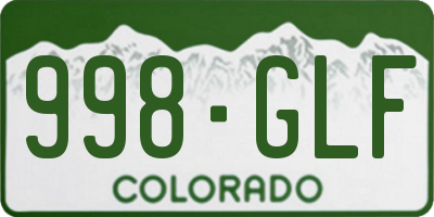 CO license plate 998GLF