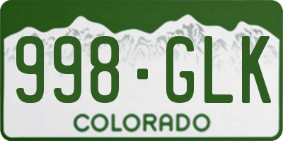 CO license plate 998GLK
