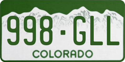 CO license plate 998GLL