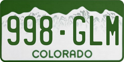 CO license plate 998GLM