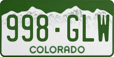 CO license plate 998GLW
