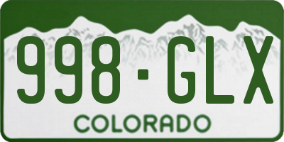 CO license plate 998GLX