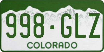 CO license plate 998GLZ