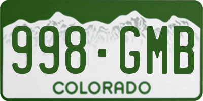 CO license plate 998GMB