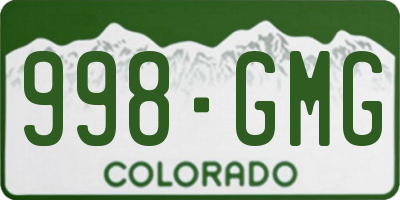 CO license plate 998GMG