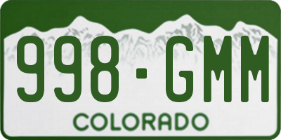 CO license plate 998GMM