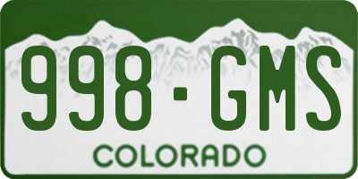 CO license plate 998GMS