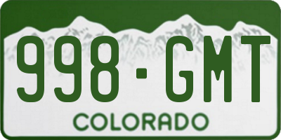 CO license plate 998GMT