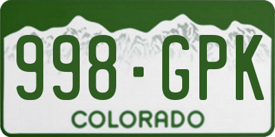 CO license plate 998GPK