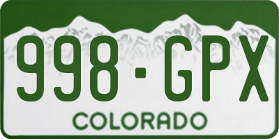 CO license plate 998GPX