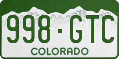 CO license plate 998GTC